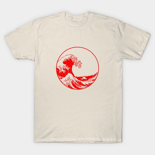 Great Wave Off Kanagawa Circle T-Shirt by guardino